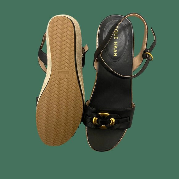 Name: Cole Haan Black Leather Wedge Pumps – Size 8.5 (Classic 3" Heel Comfort) - Picture 7 of 12